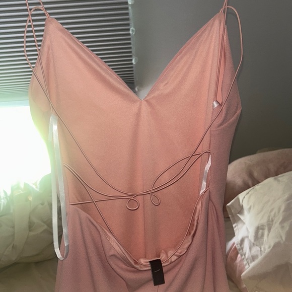 Brand new windsor double thin strap, open back, light pink mini dress, - Picture 2 of 7